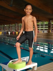 Schwarz - adidas Junior Badehose mit 3-Streifendesign - Bild 1 von 7