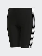 Schwarz - adidas Junior Badehose mit 3-Streifendesign - Bild 2 von 7