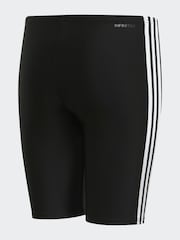 Schwarz - adidas Junior Badehose mit 3-Streifendesign - Bild 3 von 7
