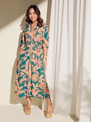 Myleene Klass Blaues tropisches Hemdkleid - Bild 1 von 8