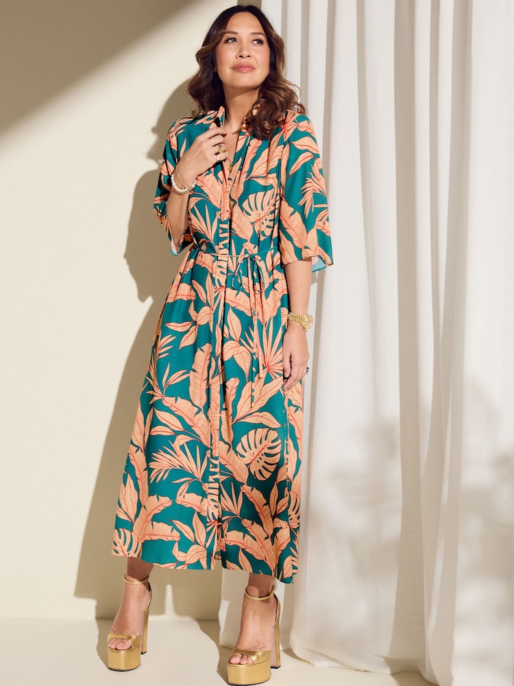 Myleene Klass Blaues tropisches Hemdkleid - Bild 2 von 8
