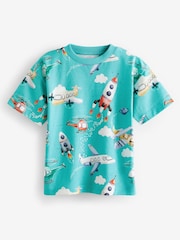 Blue All-Over Print Short Sleeve T-Shirt (3mths-7yrs) - Image 1 of 3