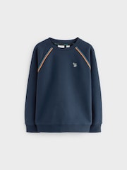 Paul Smith Jungen-Sweatshirt mit Rundhalsausschnitt und Künstlerstreifen in Marineblau - Image 4 of 7