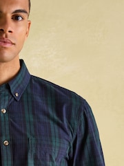 Joules Abbott Navy Blue Checked Cotton Poplin Shirt - Image 1 of 8