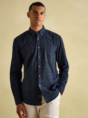 Joules Abbott Navy Blue Checked Cotton Poplin Shirt - Image 2 of 8