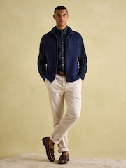 Joules Abbott Navy Blue Checked Cotton Poplin Shirt - Image 4 of 8