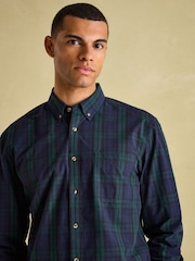 Joules Abbott Navy Blue Checked Cotton Poplin Shirt - Image 5 of 8
