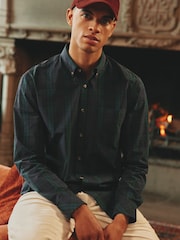 Joules Abbott Navy Blue Checked Cotton Poplin Shirt - Image 7 of 8