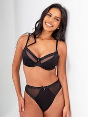 Pour Moi Black Non Padded Viva Luxe Underwired Bra - Image 3 of 5