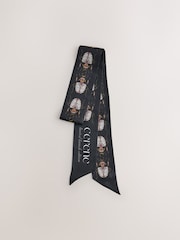 Black Regal Print - CERENE Skinny Scarf - Image 2 de 4