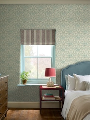 Joules Cream Duck Egg Blue Indienne Palm 10M Wallpaper - Image 1 of 5