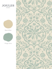 Joules Cream Duck Egg Blue Indienne Palm 10M Wallpaper - Image 5 of 5