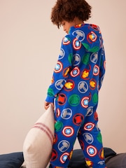 Marvel Blue Fleece All-In-One (3-16yrs) - Image 1 of 4
