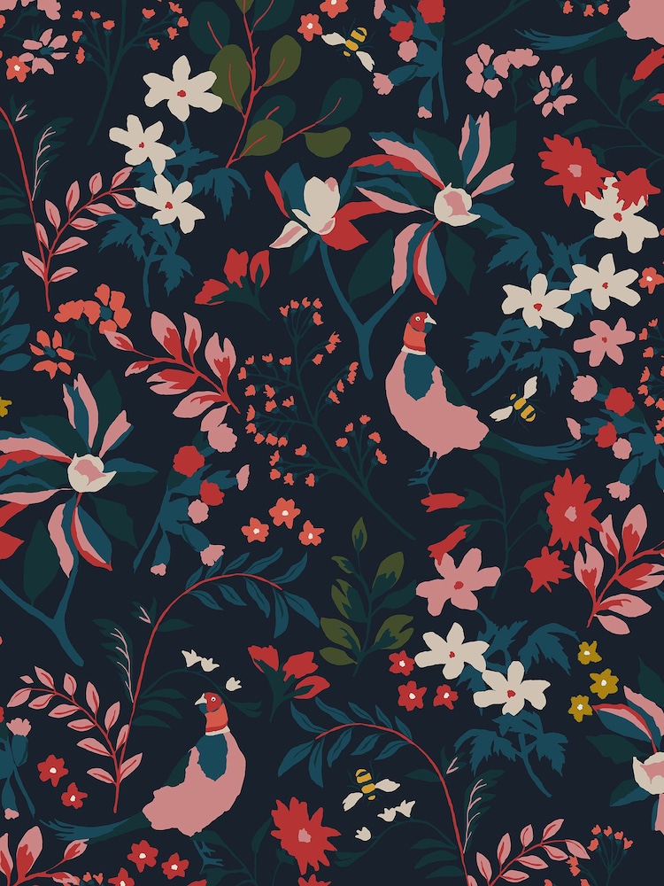 Joules Blue Fields Edge Floral Wallpaper - Image 2 of 5 Joules Blue Fields Edge Floral Wallpaper - Image 2 of 5