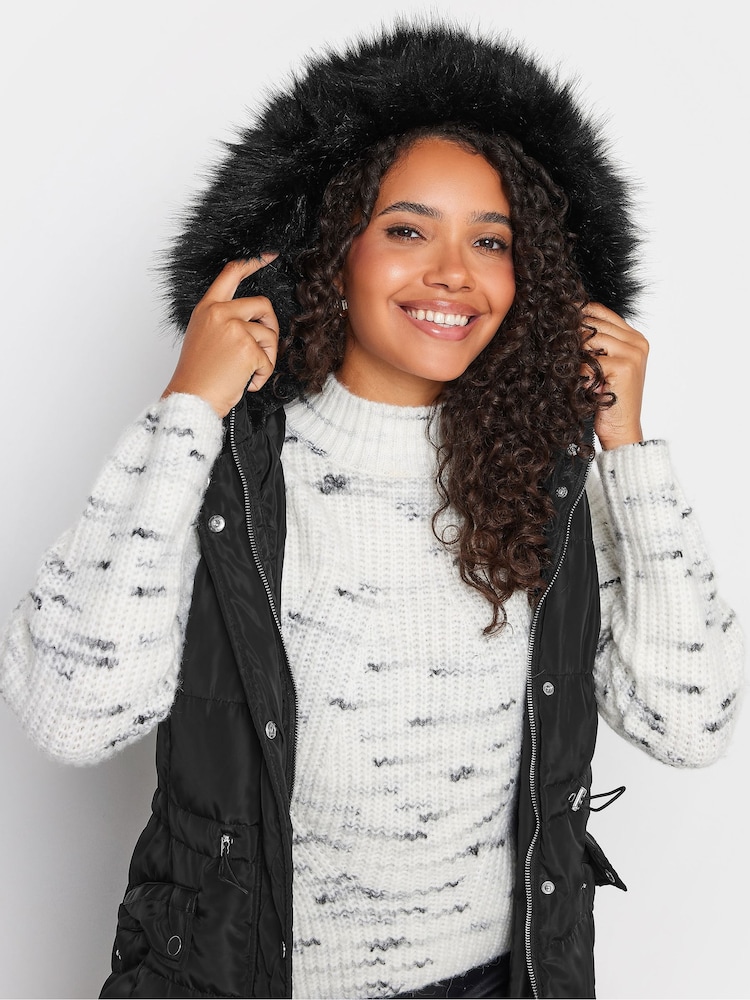 M&Co Black Faux Fur Trim Padded Gilet - Image 5 of 5