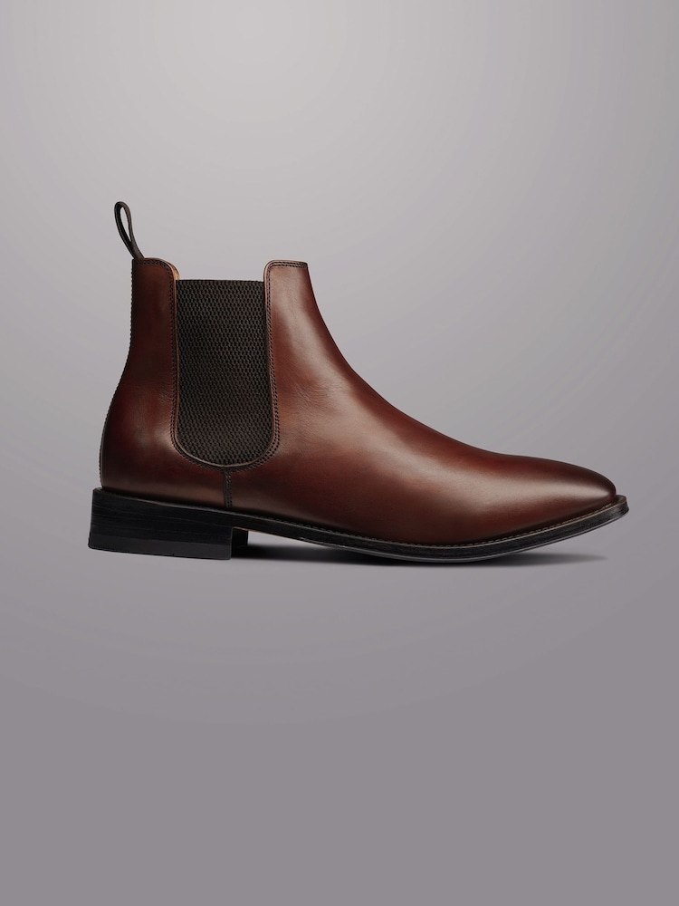 Charles Tyrwhitt Brown Leather Chelsea Boots - Image 1 of 4