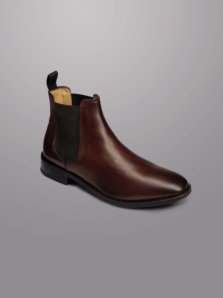 Charles Tyrwhitt Brown Leather Chelsea Boots - Image 2 of 4