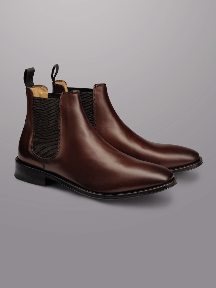 Charles Tyrwhitt Brown Leather Chelsea Boots - Image 3 of 4