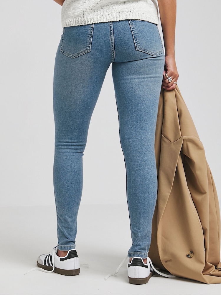 Simply Be Light Blue 24/7 Blue Skinny Jeans - Image 2 of 4 Simply Be Light Blue 24/7 Blue Skinny Jeans - Image 2 of 4