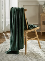 Green Plush Fleece Throw - Image 2 of 4