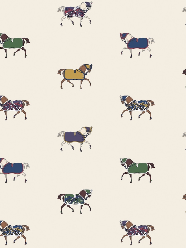 Joules Cream Regal Horse Print 10M Wallpaper - Image 2 of 4 Joules Cream Regal Horse Print 10M Wallpaper - Image 2 of 4