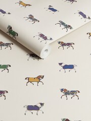 Joules Cream Regal Horse Print 10M Wallpaper - Image 3 of 4