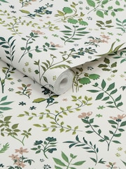 Joules Cream Holcombe Floral Wallpaper - Image 3 of 4