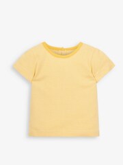 JoJo Maman Bébé Blue Girls' 2-Piece Lemon Floral Dungaree Dress Set - Image 2 of 5