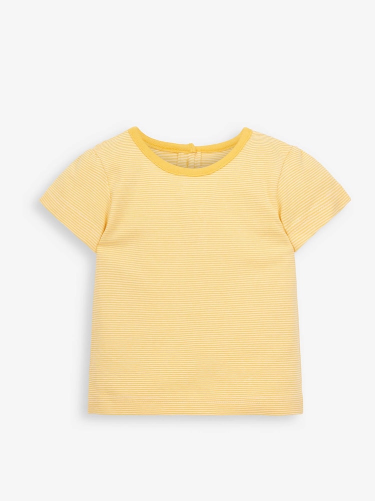 JoJo Maman Bébé Blue Girls' 2-Piece Lemon Floral Dungaree Dress Set - Image 2 of 5
