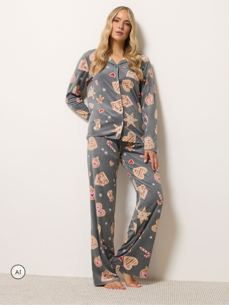 Long Tall Sally Biscuits Print Microfleece Pyjamas Set - Obraz 1 z 4