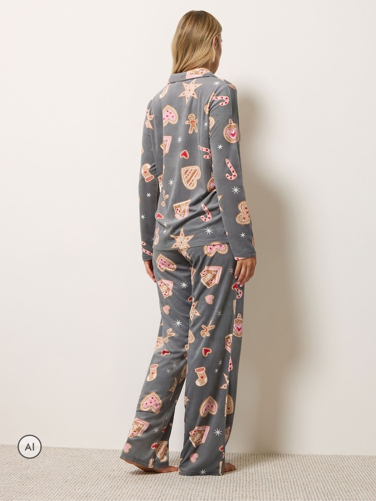 Long Tall Sally Biscuits Print Microfleece Pyjamas Set - Obraz 2 z 4