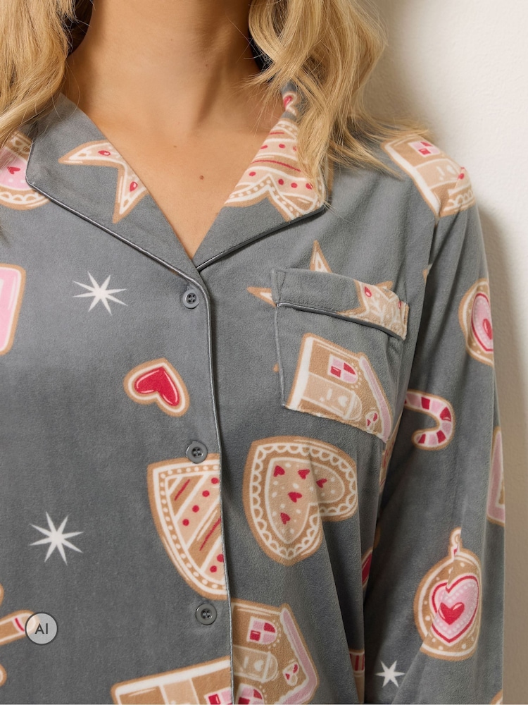 Long Tall Sally Biscuits Print Microfleece Pyjamas Set - Obraz 4 z 4