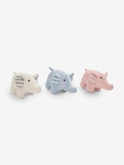 JoJo Maman Bébé White Elephant Soft Rattle Toy - Image 3 of 3