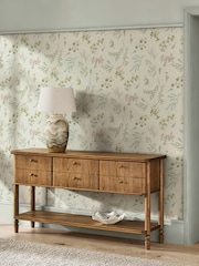 Saga Green Stitch Floral 10M Wallpaper - Image 2 of 5