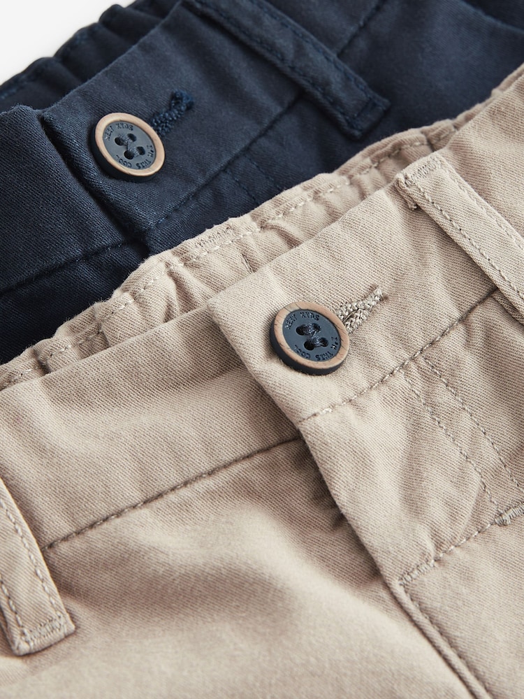 Navy/Stone Chino Shorts 2 Pack (3mths-7yrs) - Image 5 of 5 Navy/Stone Chino Shorts 2 Pack (3mths-7yrs) - Image 5 of 5