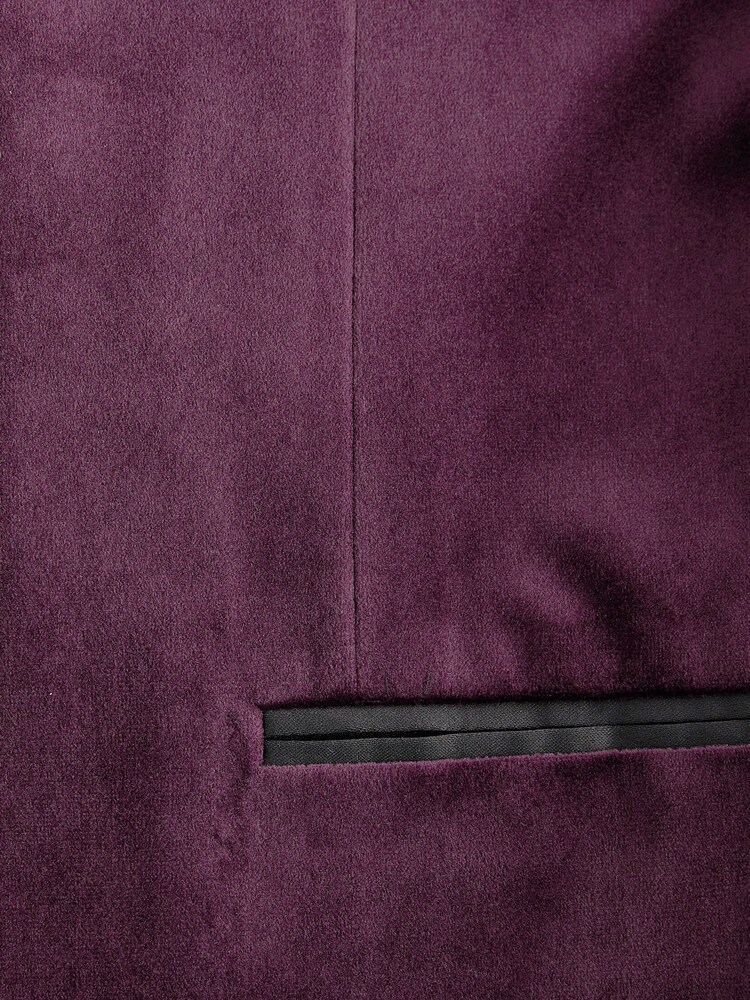 Burgundy Slim Velvet Blazer - Image 11 of 11