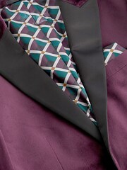 Burgundy Slim Velvet Blazer - Image 8 of 11