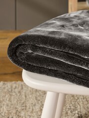 Charcoal Grey Ariana Faux Fur Throw - Image 4 of 5