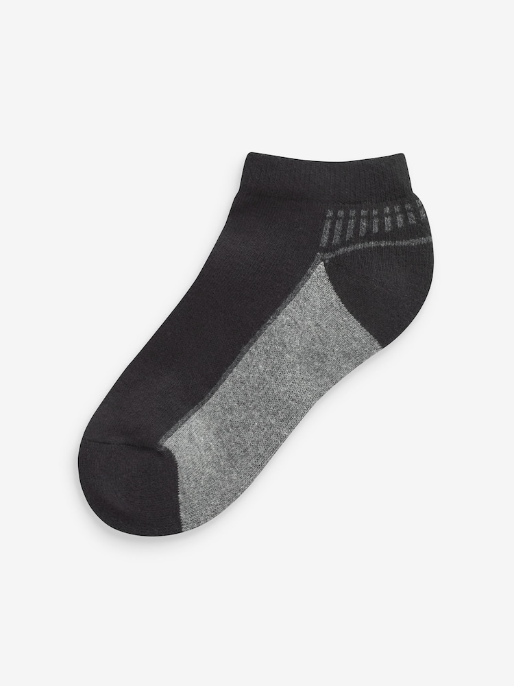 Monochrome Cushioned Footbed Sports Trainers Socks 5 Pack - Image 2 of 7