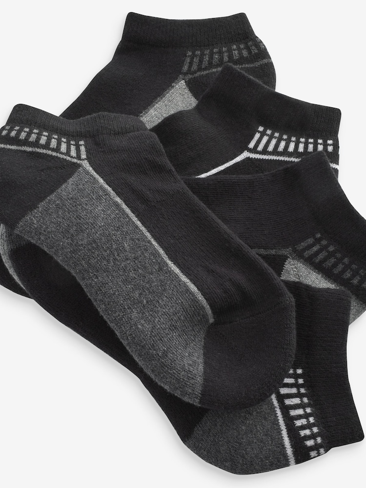 Monochrome Cushioned Footbed Sports Trainers Socks 5 Pack - Image 7 of 7