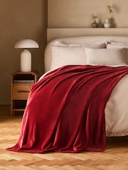Red Plush Fleece Throw - Image 1 of 5