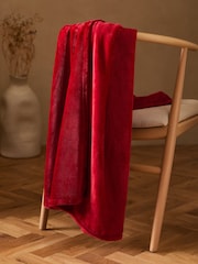 Red Plush Fleece Throw - Image 2 of 5