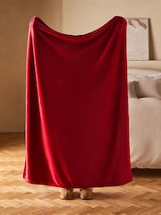 Red Plush Fleece Throw - Image 3 of 5