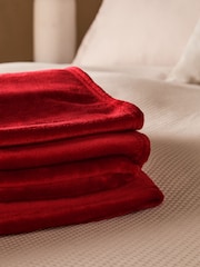 Red Plush Fleece Throw - Image 4 of 5