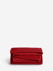 Red Plush Fleece Throw - Image 5 of 5