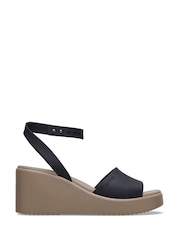 Crocs Black Brooklyn Ankle Strap Wedges - Image 1 of 4