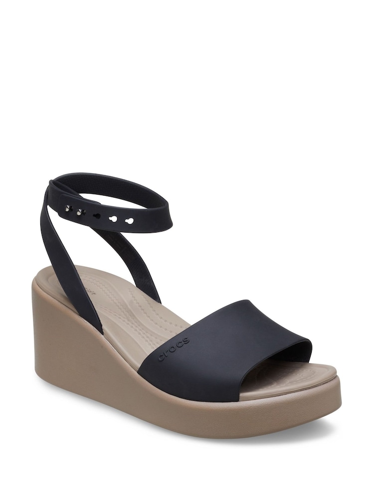 Crocs Black Brooklyn Ankle Strap Wedges - Image 2 of 4 Crocs Black Brooklyn Ankle Strap Wedges - Image 2 of 4