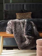 Charcoal Grey Josephine Faux Fur Throw - Image 1 of 4