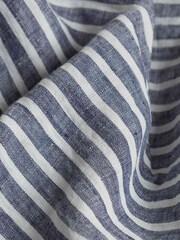 Piglet in Bed Midnight Stripe Linen Duvet Cover - Image 2 of 3