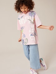 Pink Oversized Embellished Graphic T-Shirt (3-16yrs) - Image 2 of 8